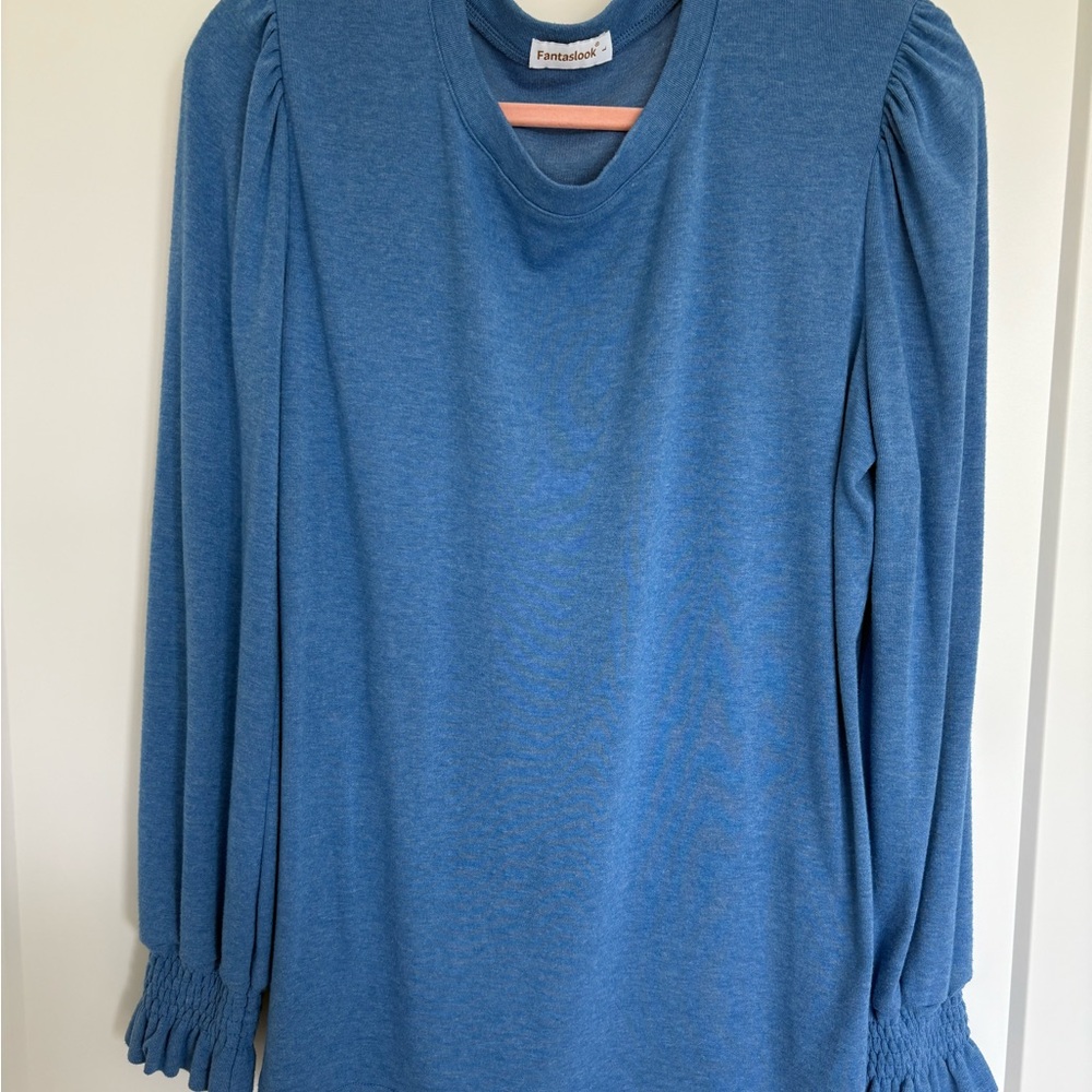 Blue Long Sleeve Top